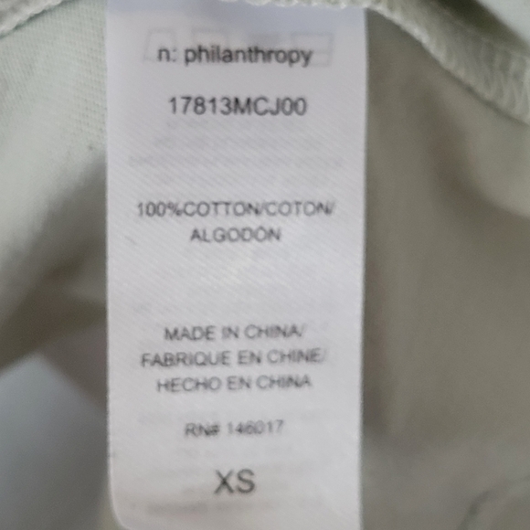 n: Philanthropy NWT Cypress Sage Green Harlow BFF Cutout   Short Sleeve T-shirt - Picture 4 of 6